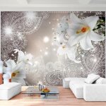 Runa art papier peint intiss tapisserie fleurs de lys 308x220 cm (68 m2) - 7 bandes faciles  coller ...