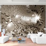 Runa art papier peint intiss� tapisserie puzzle 3d 352x250 cm la (88 m2) - 8 bandes faciles � coller ...