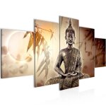 Runa art tableau d�coration murale bouddha 200x100 cm - 5 panneaux deco toile pr�t � accrocher 500351a ...