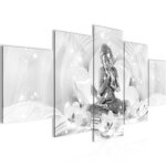 Runa art tableau d�coration murale bouddha feng shui 150x75 cm - 5 panneaux deco toile pr�t � accrocher ...