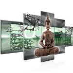 Runa art tableau d�coration murale bouddha feng shui 150x75 cm - 5 panneaux deco toile pr�t � accrocher ...