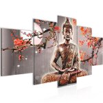 Runa art tableau d�coration murale bouddha feng shui 200x100 cm - 5 panneaux deco toile pr�t � accrocher ...