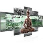 Runa art tableau décoration murale bouddha feng shui 200x100 cm - 5 panneaux deco toile prêt à accrocher ... Runa art tableau décoration murale bouddha feng shui 200x100 cm - 5 panneaux deco toile prêt à accrocher ...