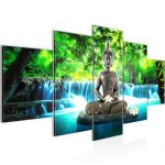 Runa art tableau décoration murale cascade bouddha 150x75 cm - 5 panneaux deco toile prêt à accrocher ... Runa art tableau décoration murale cascade bouddha 150x75 cm - 5 panneaux deco toile prêt à accrocher ...