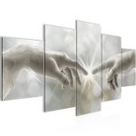 Runa art tableau d�coration murale la cr�ation dadam - michel - ange 200x100 cm - 5 panneaux toile pr�t ...