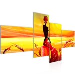Runa art tableau dcoration murale femme africaine 200x95 cm - 4 panneaux deco toile prt  accrocher ...