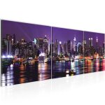 Runa art tableau dcoration murale la ville de new york 120x40 cm - 3 panneaux deco toile prt  accrocher ...