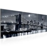 Runa art tableau dcoration murale la ville de new york 120x40 cm - 3 panneaux deco toile prt  accrocher ...