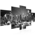 Runa art tableau d�coration murale la ville de new york 150x75 cm - 5 panneaux deco toile pr�t � accrocher ...