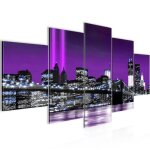 Runa art tableau dcoration murale la ville de new york 200x100 cm - 5 panneaux deco toile prt  accrocher ...
