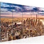 Runa art tableau d�coration murale la ville de new york 200x80 cm - 5 panneaux deco toile pr�t � accrocher ...