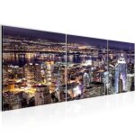 Runa art tableau d�coration murale la ville de new york 90x30 cm - 3 panneaux deco toile pr�t � accrocher ...