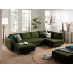 Rune - canap panoramique - avec pouf dappoint - 7 places - style scandinave - droit - vert