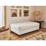 Rune - pouf modulable - en tissu bouclette - blanc