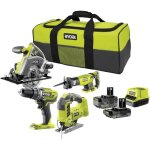 Ryobi 4 outils : 1 perceuse - visseuse + scies (sauteuse circulaire & sabre) + 2 batteries 4 ah & 2ah ... Ryobi 4 outils : 1 perceuse - visseuse + scies (sauteuse circulaire & sabre) + 2 batteries 4 ah & 2ah ...