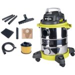 Ryobi - aspirateur eau et poussière 1 250 w - cuve inox 20 l - dépression 205 kpa - avec filtre extension ... Ryobi - aspirateur eau et poussière 1 250 w - cuve inox 20 l - dépression 205 kpa - avec filtre extension ...