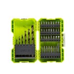 Ryobi - coffret empilable 38 accessoires mixtes perage - vissage : 6 forets hss + embouts & 1 porte ...