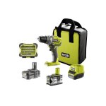 Perceuse visseuse ryobi one + 18v - 1 batterie 4. 0 ah - 1 batterie 1. 5 ah - 1 chargeur - 1 coffret ...