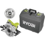 Ryobi - scie circulaire 1 600 w laser + coffret 2 lames 190 mm 24 & 48 dents guide parallle buse & cl ...