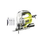 Ryobi - scie sauteuse 600 w - 500 - 3 100 cp / min - 85 mm bois + coffret buse d?aspiration 5 lames & ...