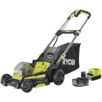 Ryobi - tondeuse pouss�e 18v brushless - � coupe 40 cm - ramassage et mulching - batterie 50 ah & chargeur ...