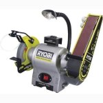Ryobi - touret à bande et à disque 250 w + meule à ébavurer bande ponçage 50 x 686 mm pare - éclats & ... Ryobi - touret à bande et à disque 250 w + meule à ébavurer bande ponçage 50 x 686 mm pare - éclats & ...