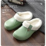 Sabots fourrs doubls mixte - marque - vert - impermables antidrapantes maison chaussures intrieur ...
