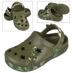Sabots pour garon verts avec motif dinosaure - crocs - lgers et confortables