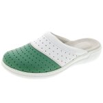 Sabot mdical femme en cuir vritable blanc vert 416 - belym