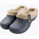 Sabots mixte adulte fourres hiver sabots de jardinage homme femmes pantoufles chaud impermables - gris ...