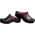 Sabot sanita pour femme - sonfu (noir mat) - 100% cuir - taille petit