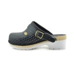 Sabot - scholl - supercomfort - bleu marine - tige en pu - sangle r�glable