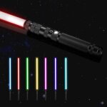 Sabre laser led rvb 7 couleurs avec poigne en mtal effets sonores combat simul cosplay film halloween ...