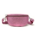 Sac banane en cuir italien - oh my bag - lou - rose iris� - dimensions 24x13x6cm - ceinture