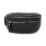 Sac banane en cuir grain� oh my bag - lou - ann noir - femme - ceinture - dimensions 27x17x7 cm