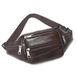 Sac banane cuir homme femme - mobigarlan - wx334 - unisexe voyage - caf� - randonn�e courir - sport
