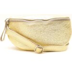 Sac banane en cuir italien - oh my bag - or iris� - bandouli�re r�glable - 24x13x6 cm - zipp�