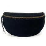 Sac banane - oh my bag - lou sue - cuir nubuck - femme - noir