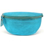 Sac banane - oh my bag - lou - cuir grain� - femme - turquoise iris�