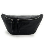 Sac banane - oh my bag - lilou glow - cuir iris - noir iris - port bandoulire