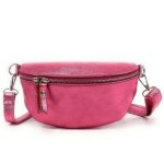 Sac banane - oh my bag - lou - cuir grain� italien - rose n�on - port� ceinture