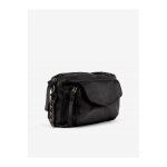 Sac bandouli�re - pieces - naina - cuir noir - 21x15x5 cm - bandouli�re ajustable