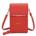 Sac bandouli�re femme gallantry - rouge - similicuir grain� - l 11 cm x h 19 cm x l 4 cm