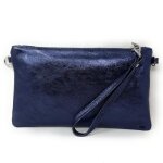 Sac bandouli�re - oh my bag - melusine - cuir grain� iris� - femme - bleu fonc� iris�