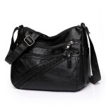 Sac � bandouli�re - mobigarlan - xd649 - cuir pu souple - bandouli�re r�glable - noir