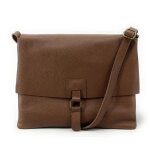 Sac bandoulire - oh my bag - coquette - cuir grain - taupe fonc - dimensions l34xh30cm