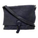 Sac bandoulire - oh my bag - miss coquette - cuir italien - bleu fonc - effet vieilli