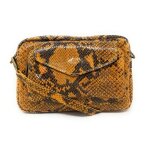 Sac bandouli�re oh my bag ourasi en cuir emboss� verni orange - femme - dimensions 23x16x6cm