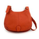 Sac bandoulire en cuir italien petra - oh my bag - orange - femme - l 32 x h 26 x p 8 cm - rabat - bandoulir ...