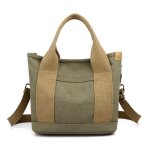 Sac � bandouli�re r�glable amovible bicolore - insfity - vert militaire - toile - grande capacit�